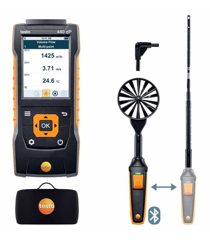 Testo 440-DP-KIT-1 [0563 4409] Airflow ComboKit 1 with Bluetooth and Delta P